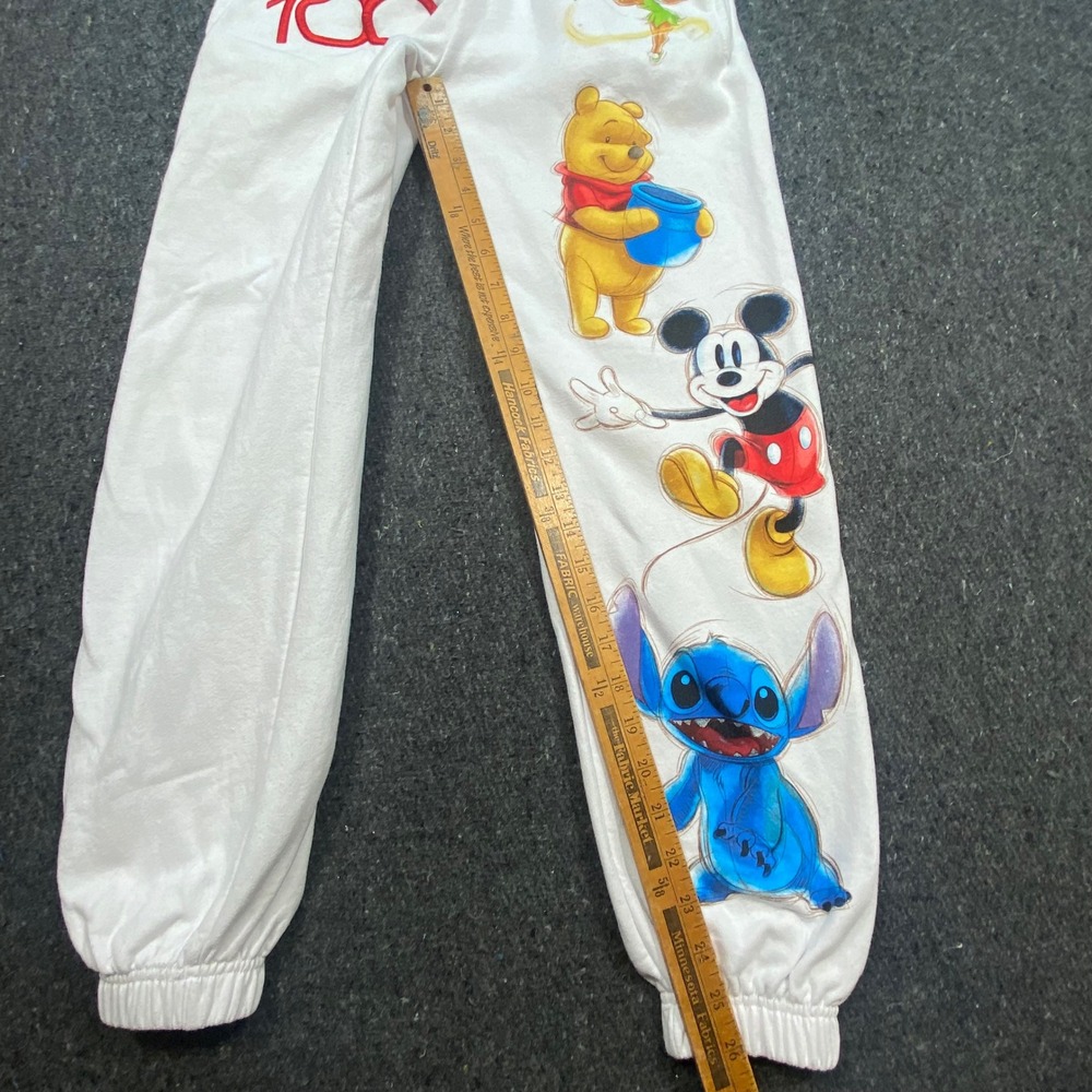 Disney 100th Anniversary White Womens XS Character Graphic Jogger Sweatpants - Picture 12 of 15